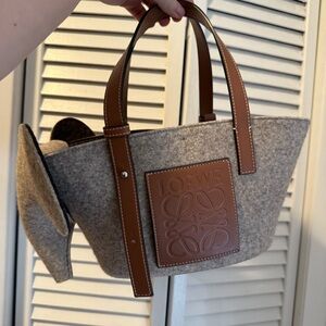 Loewe Elephant Wool and Leather Basket Bag